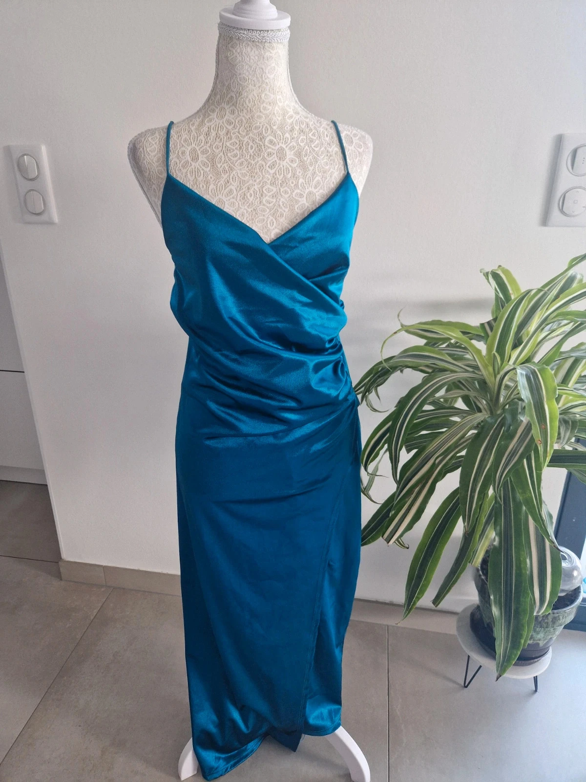 Robe longue satinée - S - M Made in Italy